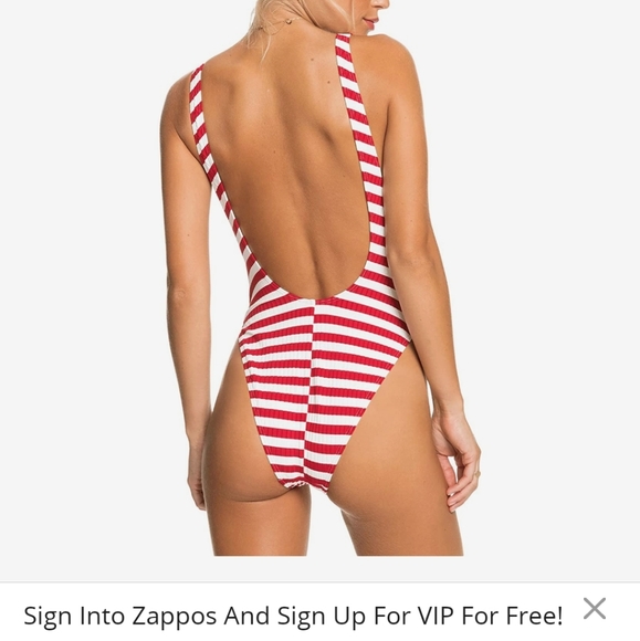 Roxy One Piece Ribbed Stripped Swimsuit - Picture 3 of 13